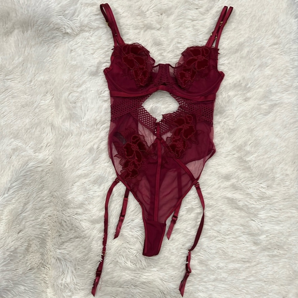 Ann Summers Burgundy Bodysuit